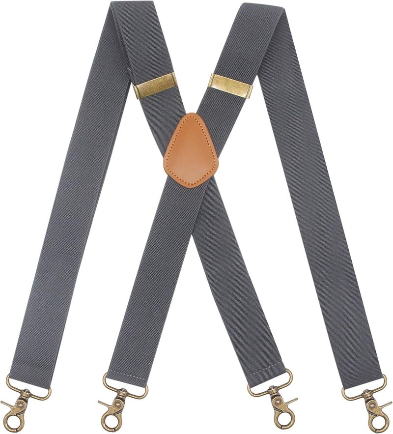 Timiot Mens Suspender 4 Swivel Strong Hooks Adjustable Braces Elastic Comfortable X Style Heavy Duty Strap - Image 1